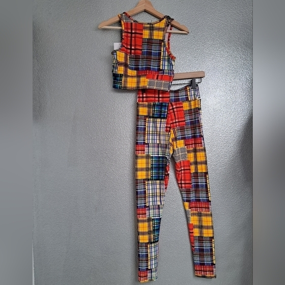 NWT 3 Piece Plaid Workout Set  Size M - Picture 7 of 11
